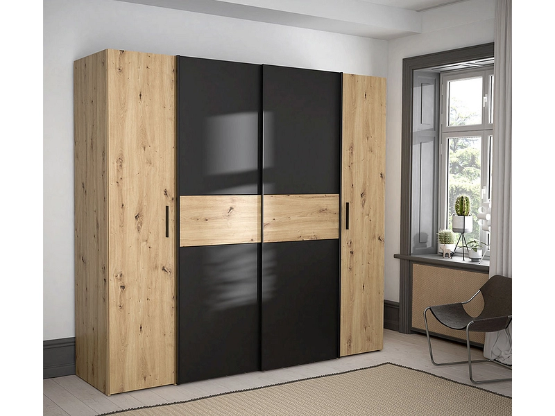 Armoire portes mixtes TRONDHEIM bois