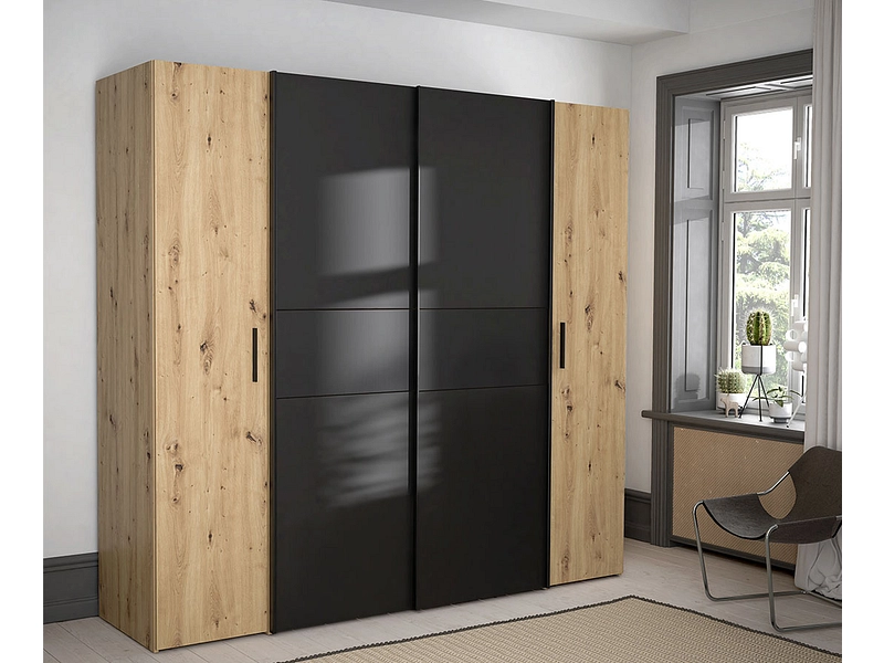 Armoire portes mixtes TRONDHEIM bois