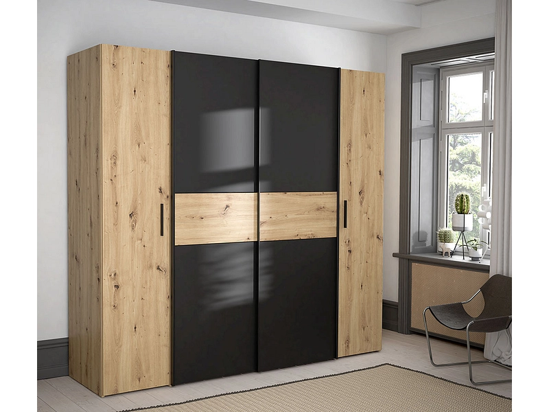 Armoire portes mixtes TRONDHEIM bois