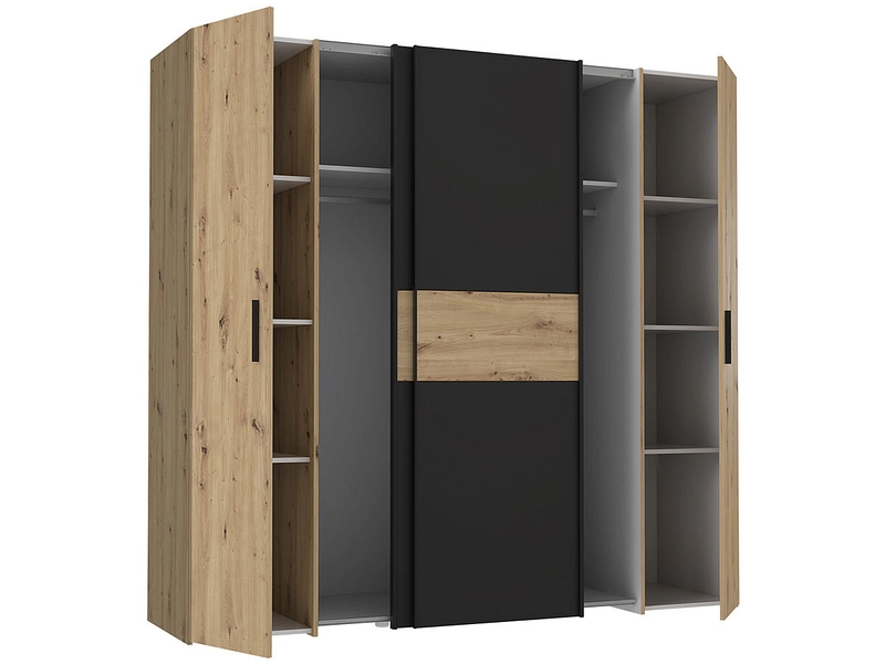 Armoire portes mixtes TRONDHEIM bois