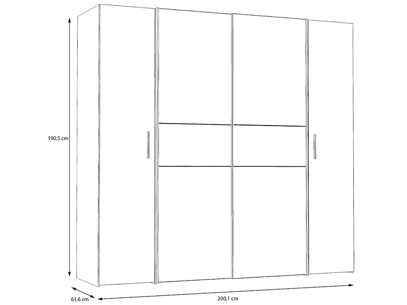 Armoire portes mixtes TRONDHEIM bois