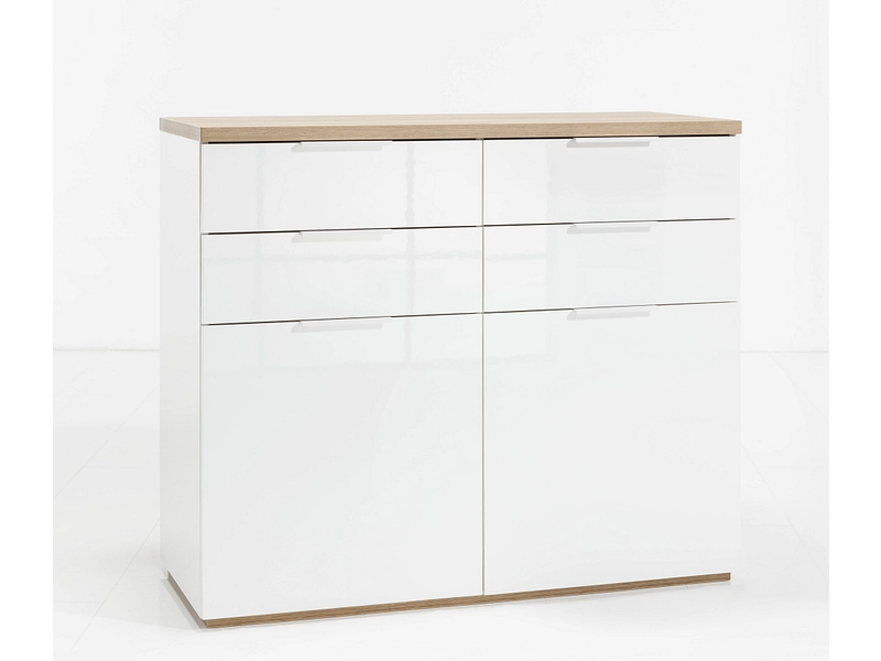Kommode MUNDI 2 Türen 4 Schubladen 50x119.6x102.3cm weiss