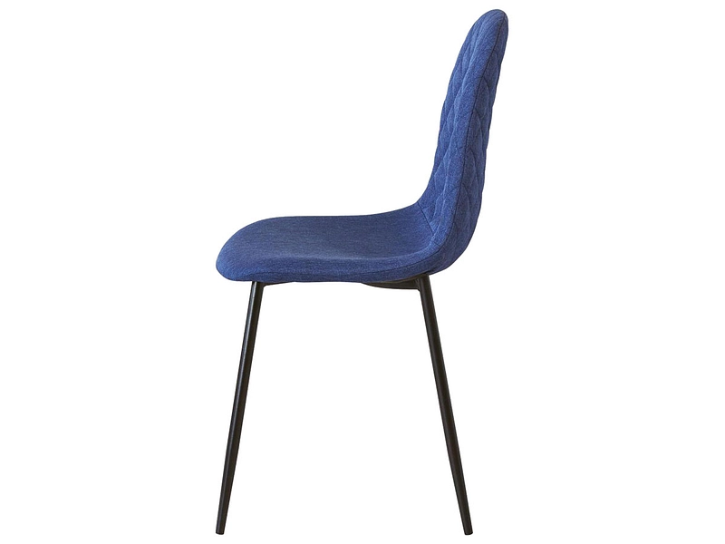 Chaise WEIMIN velours bleu