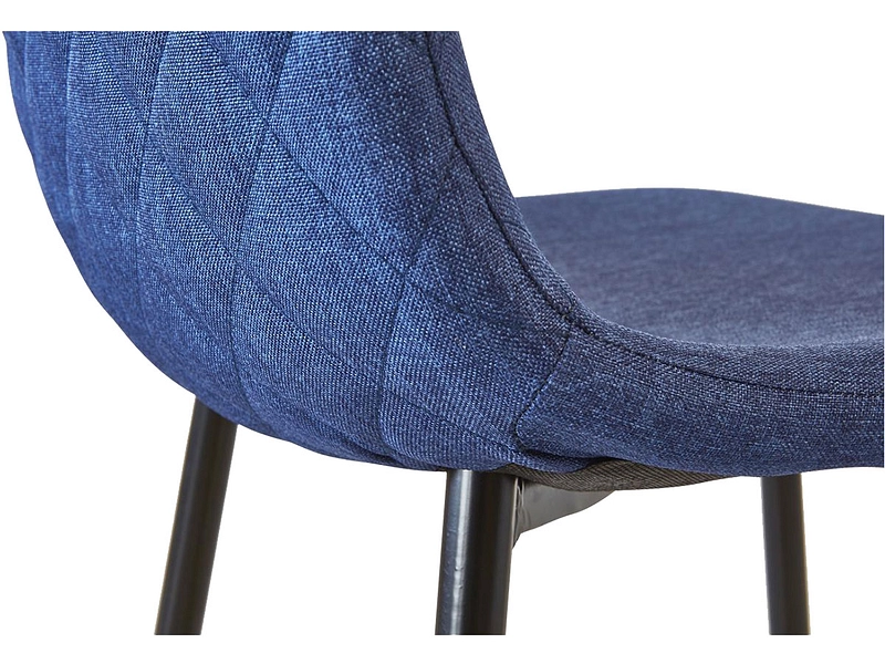 Chaise WEIMIN velours bleu