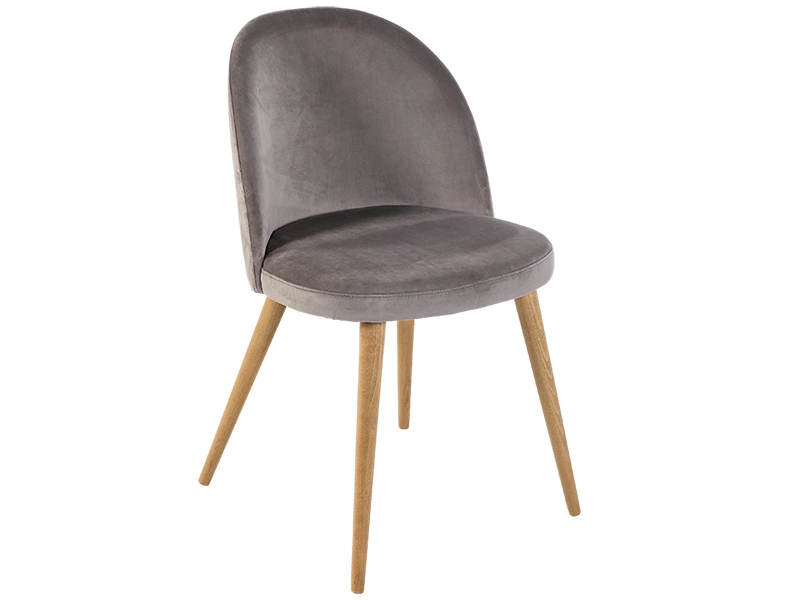 Chaise ZOLA velours gris clair