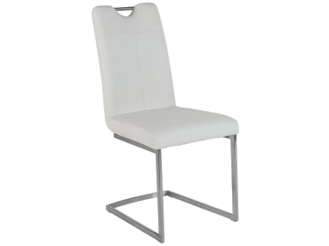 Chaise ODETTE cuir synthétique blanc