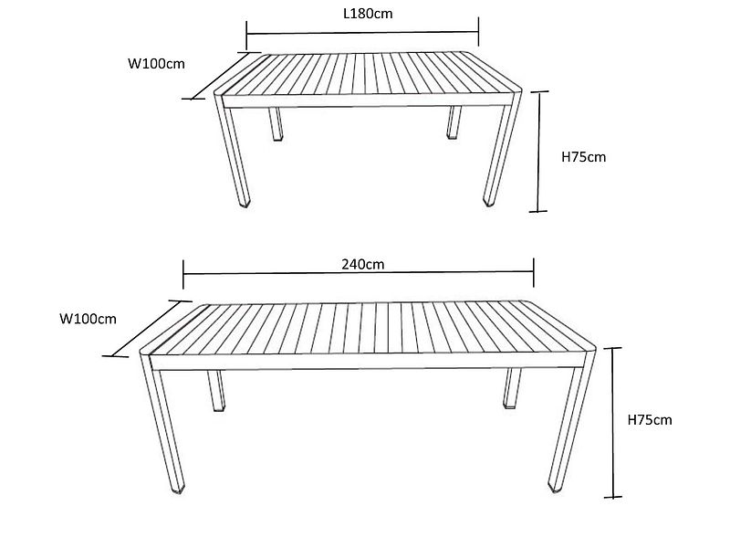 Table de jardin extensible SLATS