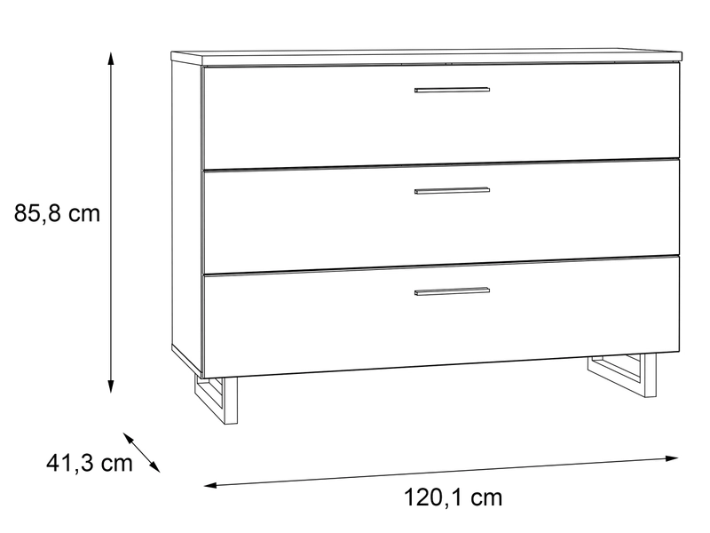Comò SIRIUS 3 cassetti