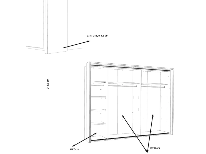 Schwebetürenschrank SIRIUS schwarz