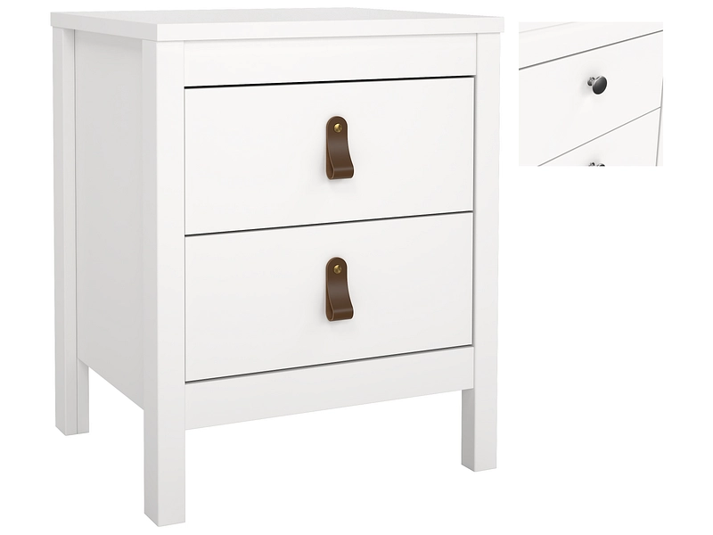 Nachttisch MADRID 2 Schubladen 44x38x54cm weiss matt