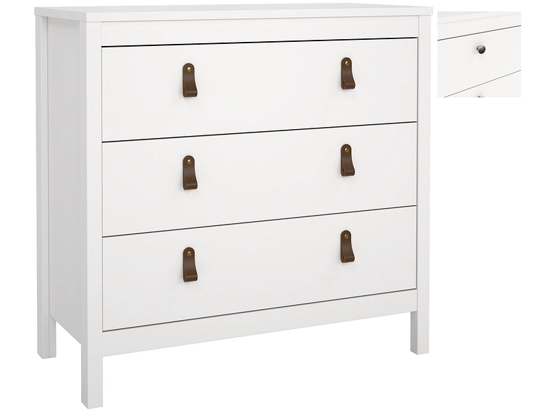 Kommode MADRID 3 Schubladen 38.4x82.3x79.7cm weiss
