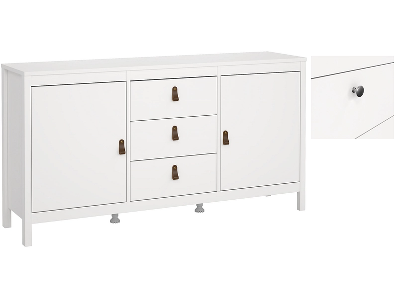 Kommode MADRID 2 Türen 3 Schubladen 38.4x151.4x79.7cm weiss