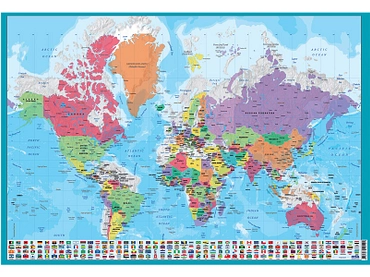 Sous-main SCHOOL carte du monde