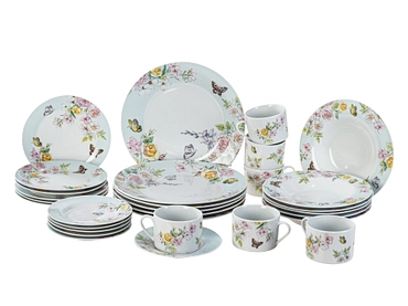 Set vaisselle COSMOS porcelaine
