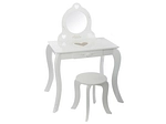 Set coiffeuse et tabouret BAMBINI blanc