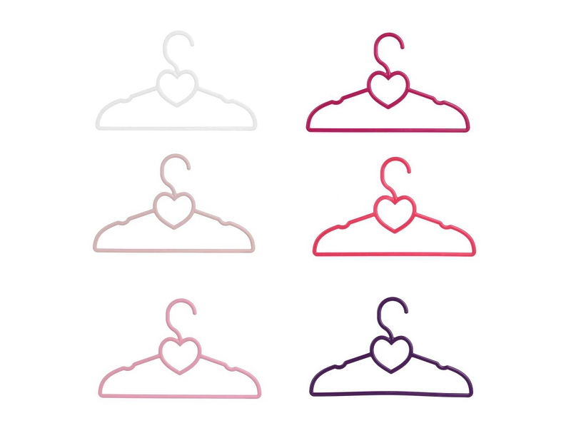 Set mit 6 Kleiderbügeln BAMBINI rosa