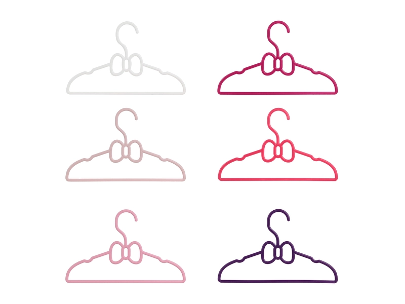 Set mit 6 Kleiderbügeln BAMBINI rosa