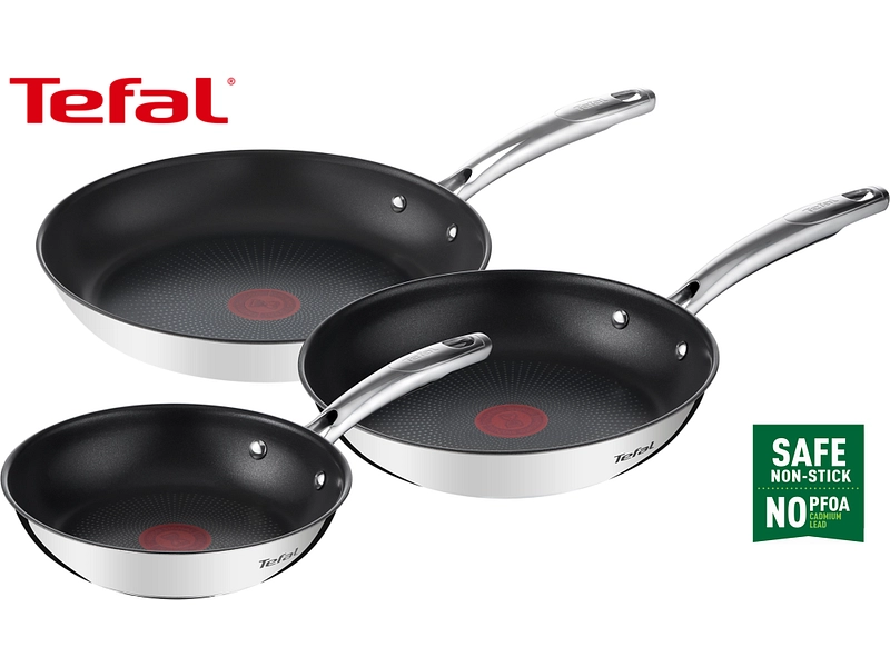 Kochset DUETTO TEFAL 3 Stück stahl rostfrei Edelstahl