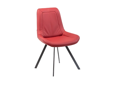 Chaise AROSA cuir véritable rouge