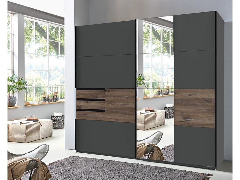 Armoire portes coulissantes BAMBERG graphite