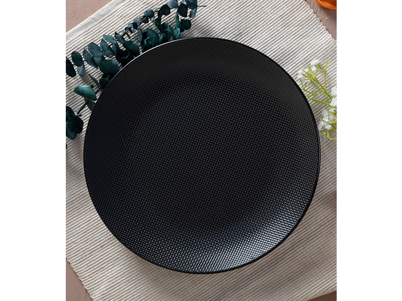 Piatto piano VIVO ceramica nero