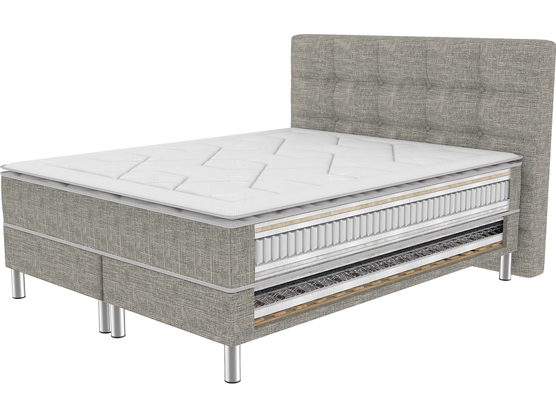 Boxspring EPEDA COLLECTION ELEGANCE COURCHEVEL II marron chiné