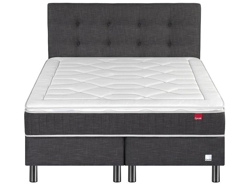 Boxspring EPEDA COLLECTION ELEGANCE COURCHEVEL II gris chiné
