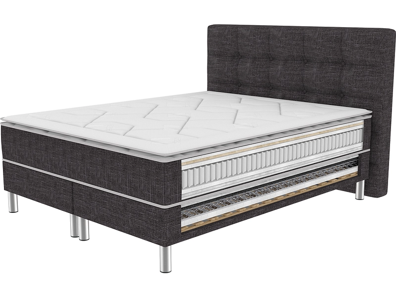 Boxspring EPEDA COLLECTION ELEGANCE COURCHEVEL II grigio screziato