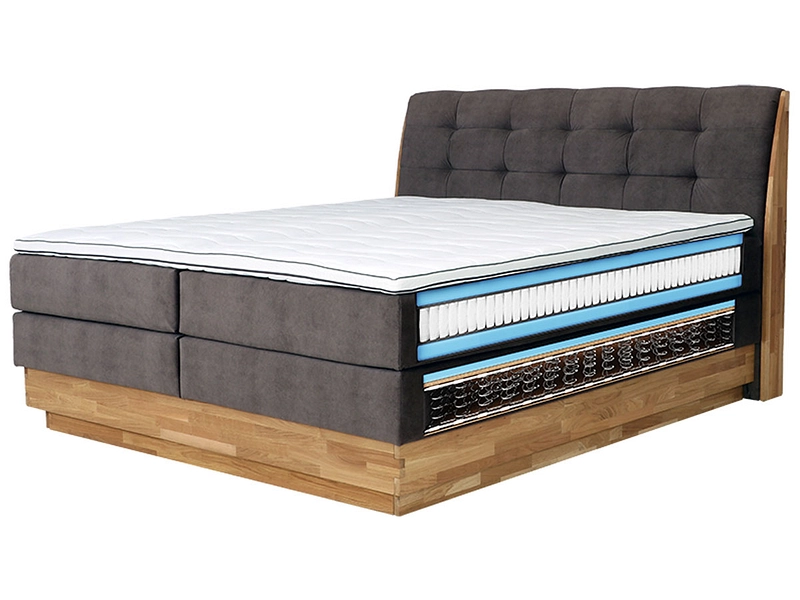 Boxspring ENGELBERG marrone 160x200cm semirigido