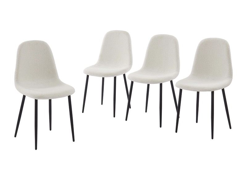Set di 4 sedie LENA tessuto bianco