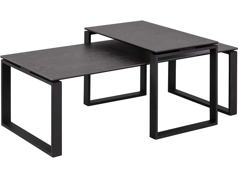 Set für Couchtische CERAMIC 115x69x45cm anthrazitschwarz