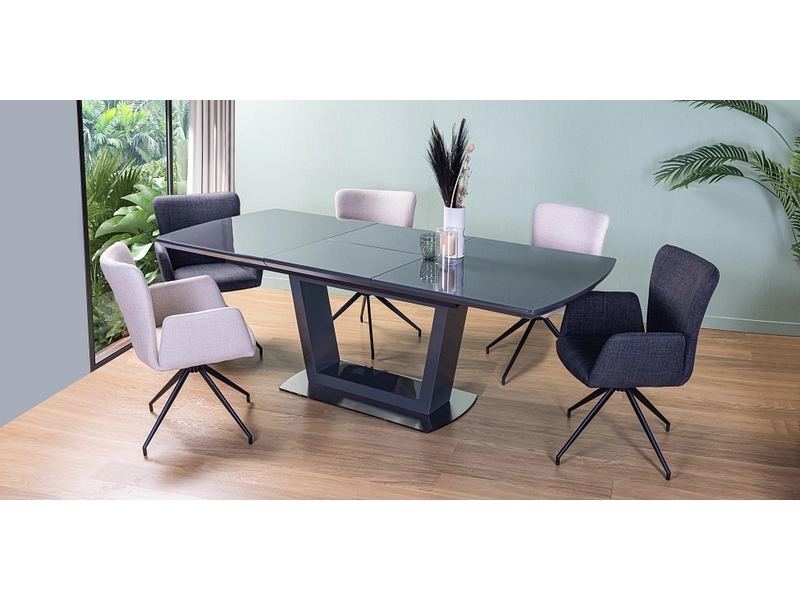 Tisch ausziehbar BLACK 160-220x90x76cm schwarz