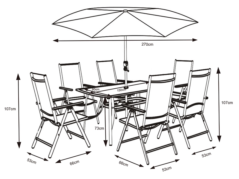 Set tavolo e sedie da giardino BARBADE