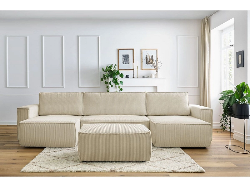 Panorama-Ecksofa mit Hocker BOBOCHIC NIHAD