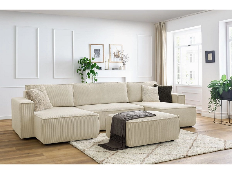 Panorama-Ecksofa mit Hocker BOBOCHIC NIHAD