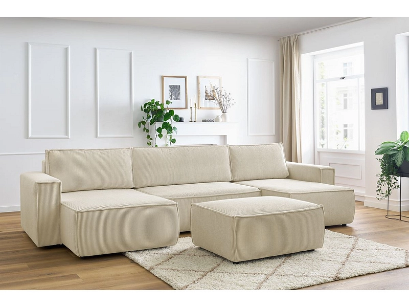 Panorama-Ecksofa mit Hocker BOBOCHIC NIHAD