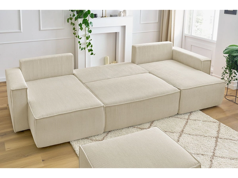 Panorama-Ecksofa mit Hocker BOBOCHIC NIHAD