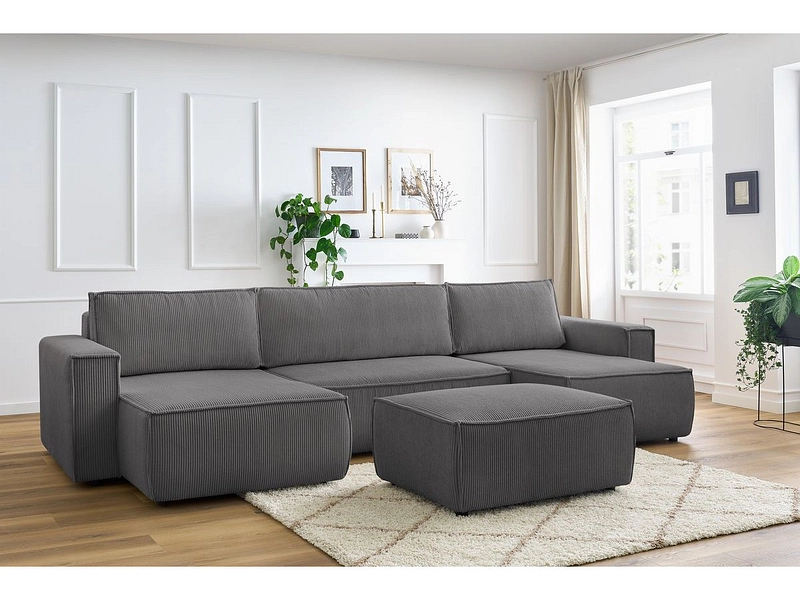 Panorama-Ecksofa mit Hocker BOBOCHIC NIHAD