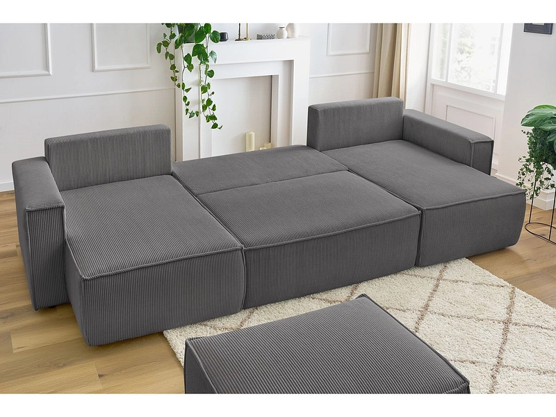 Panorama-Ecksofa mit Hocker BOBOCHIC NIHAD