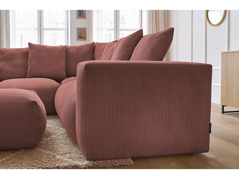 Divano ad angolo con pouf BOBOCHIC VOLTAIRE