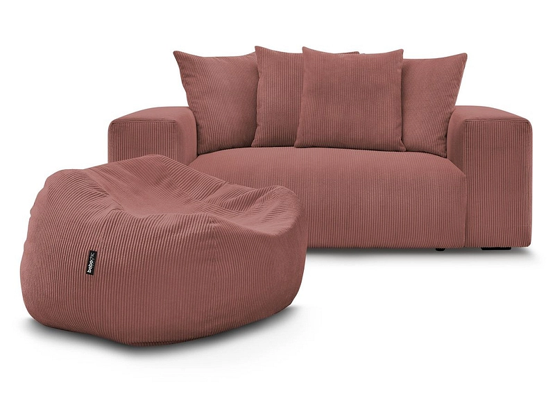 Divano 2 posti con pouf BOBOCHIC VOLTAIRE