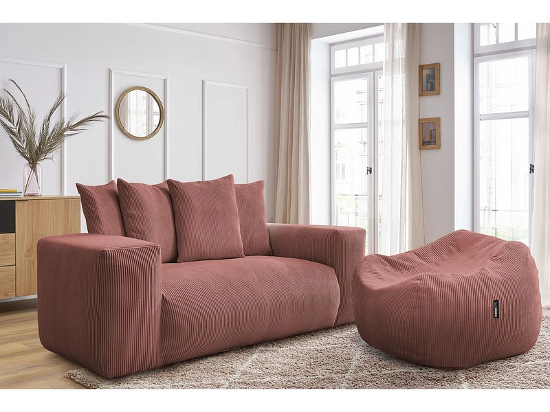 Divano 2 posti con pouf BOBOCHIC VOLTAIRE