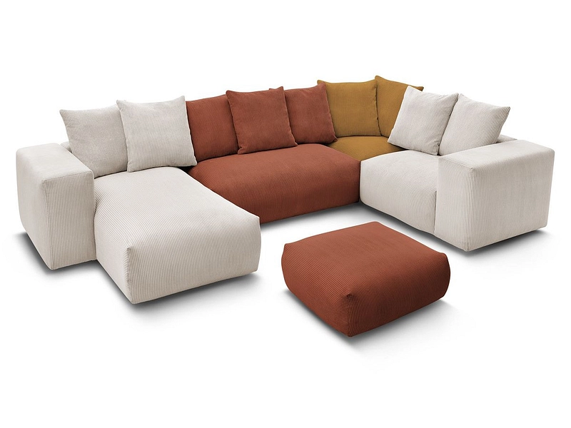 Panorama-Ecksofa mit Hocker BOBOCHIC VOLTAIRE