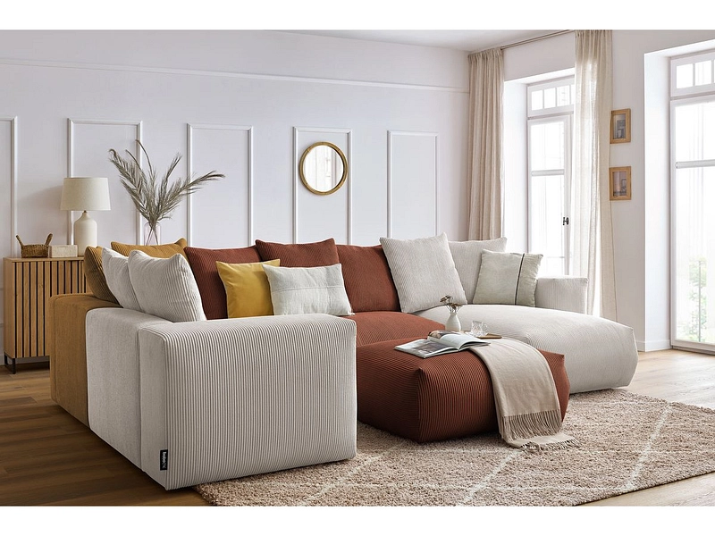 Panorama-Ecksofa mit Hocker BOBOCHIC VOLTAIRE