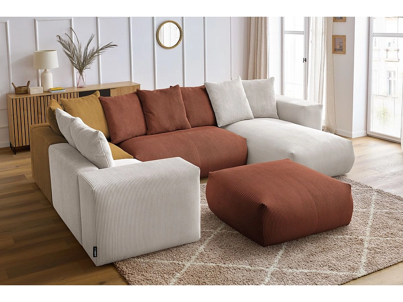 Panorama-Ecksofa mit Hocker BOBOCHIC VOLTAIRE