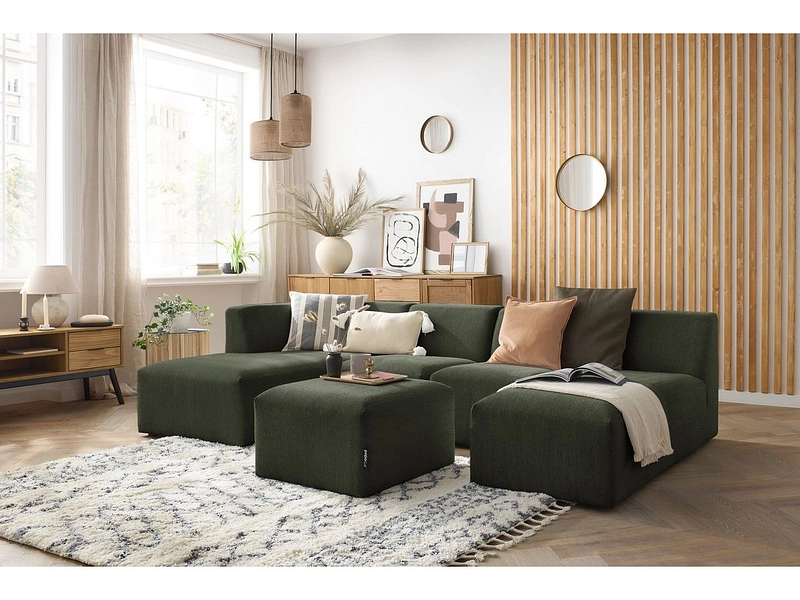 Panorama-Ecksofa mit Hocker BOBOCHIC GUSTAVE