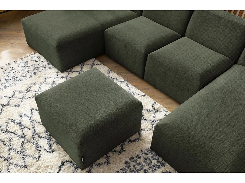 Divano ad angolo panoramico con pouf BOBOCHIC GUSTAVE