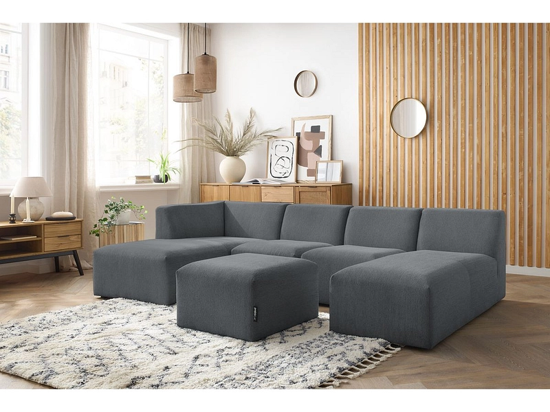 Panorama-Ecksofa mit Hocker BOBOCHIC GUSTAVE