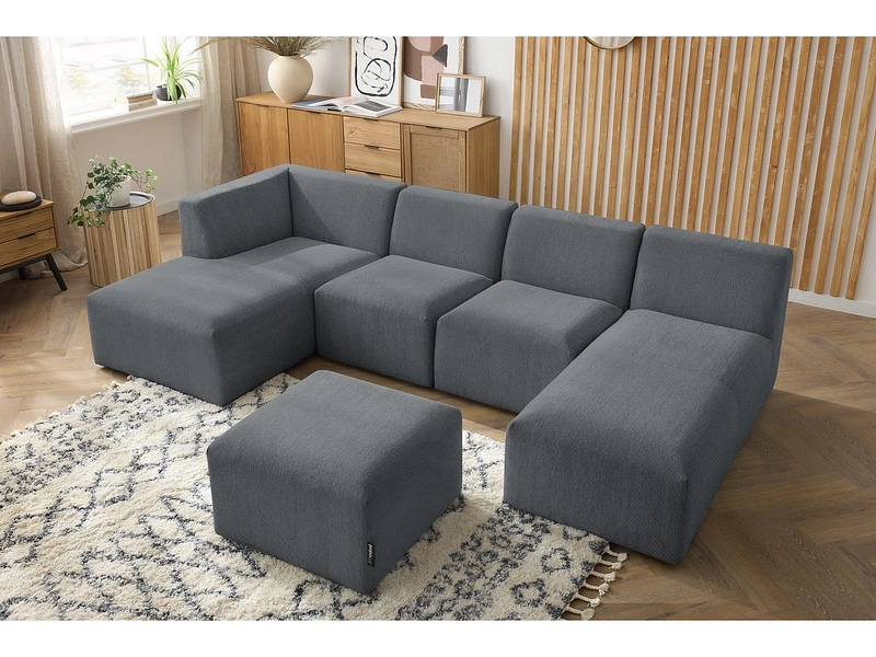 Panorama-Ecksofa mit Hocker BOBOCHIC GUSTAVE