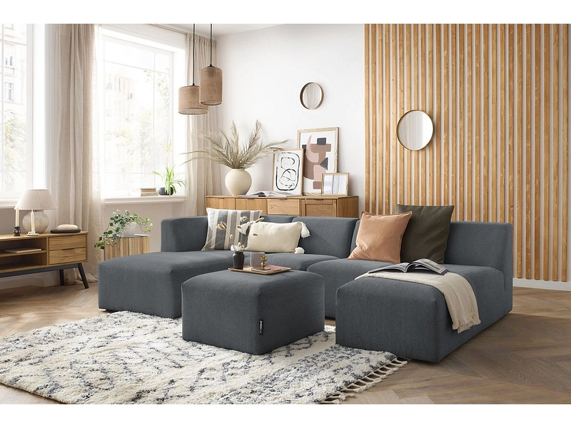 Panorama-Ecksofa mit Hocker BOBOCHIC GUSTAVE